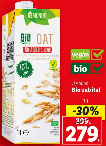 Lidl VEMONDO Bio zabital 1l ajánlat