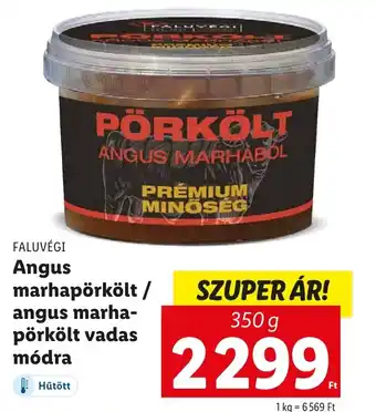 Lidl FALUVÉGI Angus marhapörkölt angus marhapörkölt vadas módra 350g ajánlat