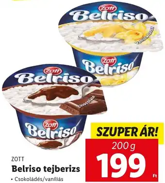 Lidl ZOTT Belriso tejberizs 200g ajánlat