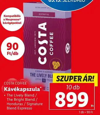 COSTA COFFEE Kávékapszula 10db