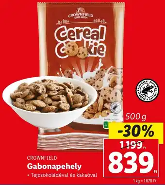 Lidl CROWNFIELD Gabonapehely 500g ajánlat