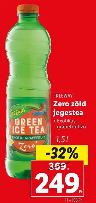 Lidl FREEWAY Zero zöld jegestea 1,5l ajánlat