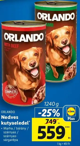 Lidl ORLANDO Nedves kutyaeledel 1240g ajánlat