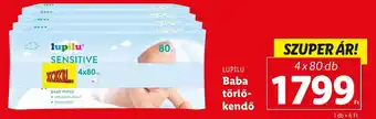 Lidl LUPILU Baba törlőkendő 4x80db ajánlat