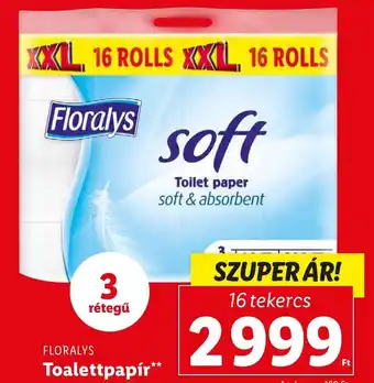 Lidl FLORALYS Toalettpapír 16 tekercs ajánlat