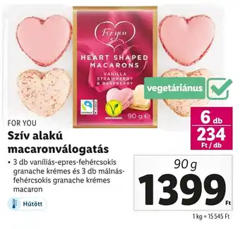 Lidl FOR YOU Szív alakú macaronválogatás 90g ajánlat