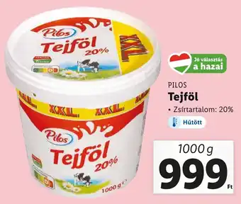 Lidl PILOS Tejföl 20% 1kg ajánlat