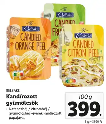 Lidl BELBAKE Kandírozott gyümölcsök 100g ajánlat