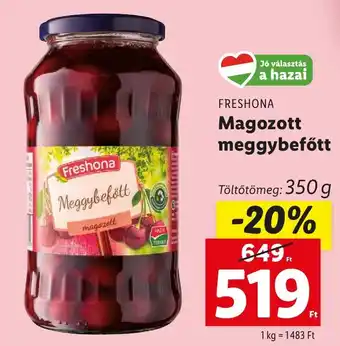 Lidl FRESHONA Magozott meggybefőtt 350g ajánlat