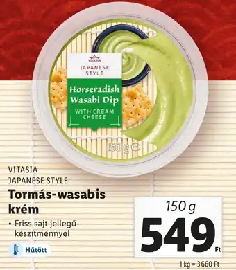 Lidl VITASIA JAPANESE STYLE Tormás-wasabis krém 150g ajánlat