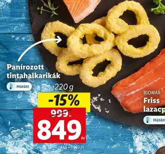 Lidl Panírozott tintahalkarikák 220g ajánlat