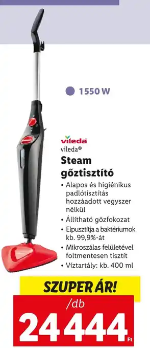 Lidl vileda Steam gőztisztító 1550w ajánlat