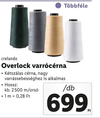 Lidl crelando Overlock varrócérna ajánlat