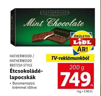 Lidl HATHERWOOD / HATHERWOOD BRITISH STYLE Étcsokoládé lapocskák 200g ajánlat