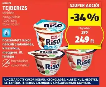 ALDI MÜLLER TEJBERIZS 200g ajánlat