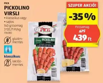 ALDI PICK PICKOLINO VIRSLI 140g ajánlat