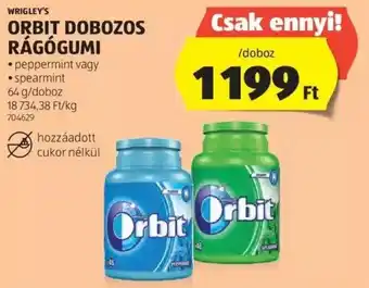 WRIGLEY'S ORBIT DOBOZOS RÁGÓGUMI 64g