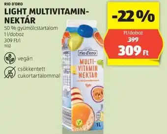 ALDI RIO D'ORO LIGHT MULTIVITAMIN NEKTÁR 50% 1l ajánlat