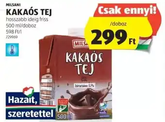 ALDI MILSANI KAKAÓS TEJ 500ml ajánlat