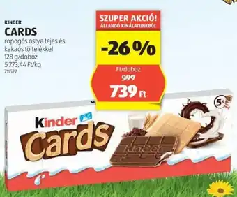ALDI KINDER CARDS 128g ajánlat