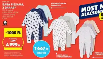 ALDI LILY & DAN BABA PIZSAMA 50-92 3db ajánlat