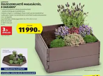 ALDI GARDENLINE ÖSSZESZERELHETŐ MAGASÁGYÁS, 8 DARABOS ajánlat