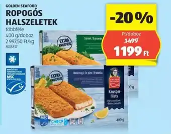 ALDI GOLDEN SEAFOOD ROPOGÓS HALSZELETEK 400g ajánlat
