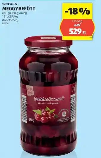 ALDI SWEET VALLEY MEGGYBEFŐTT 680g ajánlat