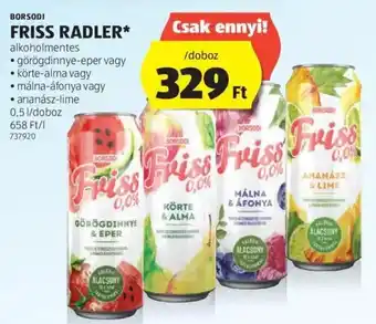 ALDI BORSODI FRISS RADLER 0,5l ajánlat