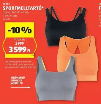 ALDI CRANE SPORTMELLTARTÓ meret 36/38-44/46 ajánlat