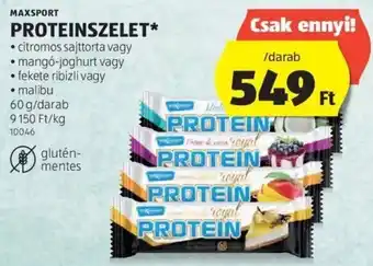 ALDI MAXSPORT PROTEINSZELET 60g ajánlat