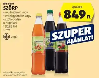 ALDI RIO D'ORO SZÖRP 0.7l ajánlat