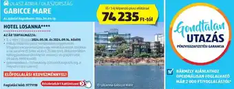 ALDI OLASZ ADRIA / OLASZORSZÁG GABICCE MARE, HOTEL LOSANNA ajánlat