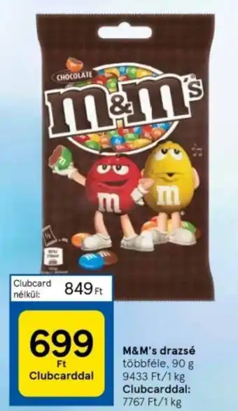 Tesco M&M's drazsé többféle, 90 g ajánlat