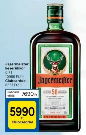 Tesco Jägermeister keserűlikör 0,7l ajánlat