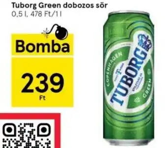 Tesco Tuborg Green dobozos sör 0,5l ajánlat