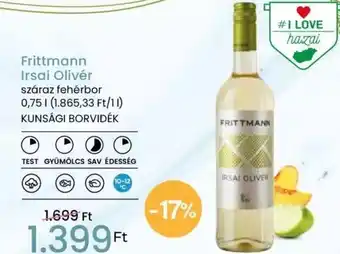 Spar Frittmann Irsai Olivér 0,75l ajánlat