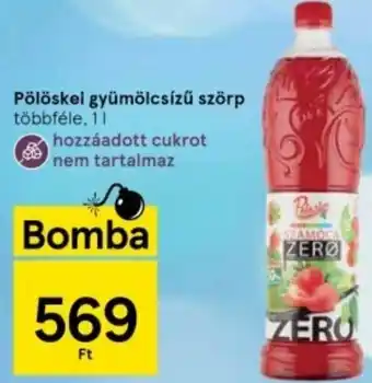 Tesco Pölöskei gyümölcsízű szörp 1l ajánlat