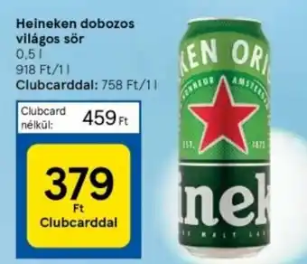 Tesco Heineken dobozos világos sör 0,5l ajánlat