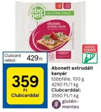 Tesco Abonett extrudált kenyér 100g ajánlat
