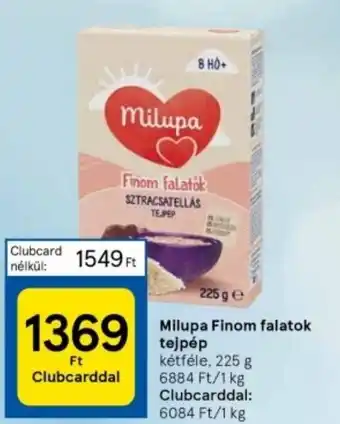 Tesco Milupa Finom falatok tejpép 225g ajánlat