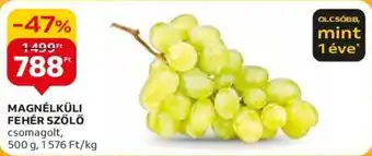MAGNÉLKÜLI FEHÉR SZŐLŐ 500g