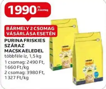 Auchan PURINA FRISKIES SZÁRAZ MACSKAELEDEL 1,5 kg ajánlat