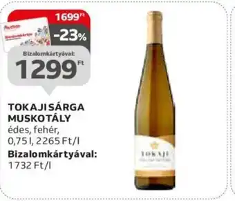 Auchan TOKAJI SÁRGA MUSKOTÁLY 0,75l ajánlat