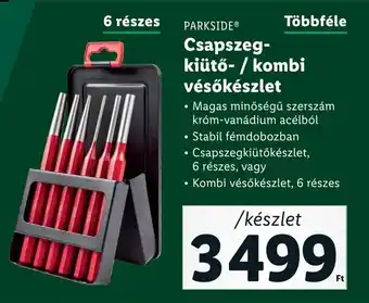 Lidl PARKSIDE Csapszeg- kiütő- / kombi vésőkészlet ajánlat