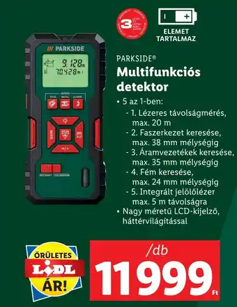 Lidl PARKSIDE Multifunkciós detektor ajánlat