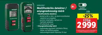 Lidl PARKSIDE Multifunkciós detektor / anyagnedvesség-mérő ajánlat