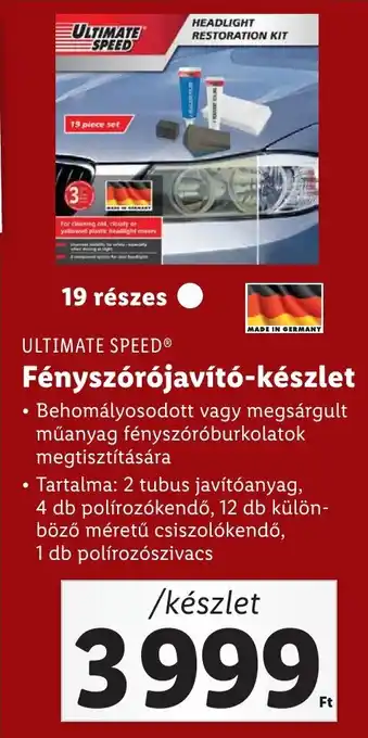 Lidl ULTIMATE SPEED Fényszórójavító-készlet ajánlat