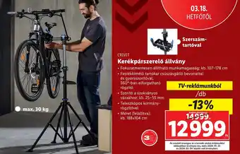 Lidl CRIVIT Kerékpárszerelő állvány ajánlat
