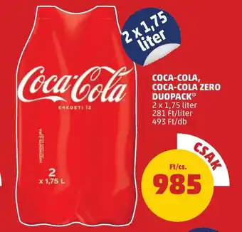 PENNY COCA-COLA, COCA-COLA ZERO DUOPACK 2x1,75l ajánlat